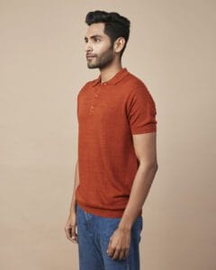 LINEN BLEND FLATKNIT POLO