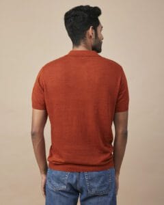LINEN BLEND FLATKNIT POLO