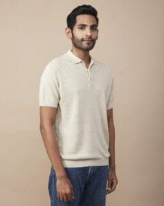 LINEN BLEND FLATKNIT POLO