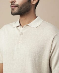 LINEN BLEND FLATKNIT POLO