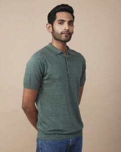 LINEN BLEND FLATKNIT POLO