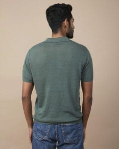 LINEN BLEND FLATKNIT POLO