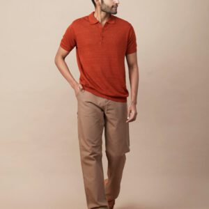 LINEN BLEND FLATKNIT POLO