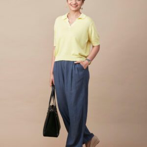 LINEN BLEND FLATKNIT POLO