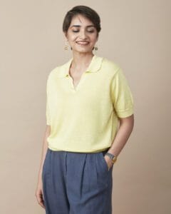 LINEN BLEND FLATKNIT POLO
