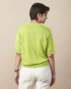 LINEN BLEND FLATKNIT POLO
