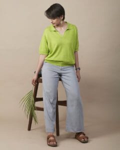 LINEN BLEND FLATKNIT POLO