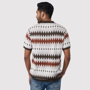 DARK OAK JACQUARD KNIT POLO