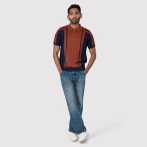 BOURBON BLOCK KNIT POLO