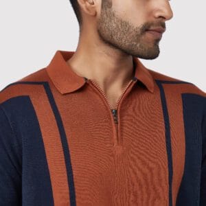 BOURBON BLOCK KNIT POLO