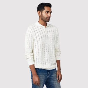 CHEVRON SELF PATTERN POLO