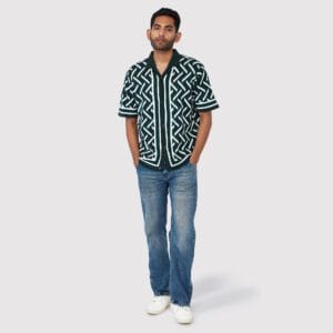 TRIANGLE  JACQ. KNIT SHIRT