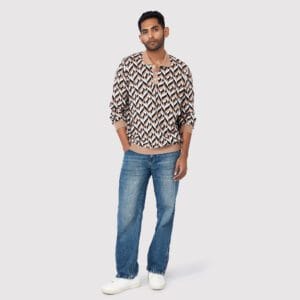 GEOMETRIC JACQUARD KNIT POLO