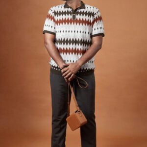 DARK OAK JACQUARD KNIT POLO