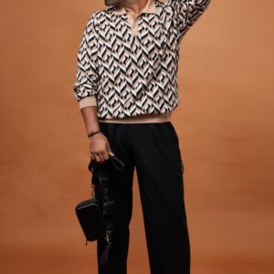 GEOMETRIC JACQUARD KNIT POLO