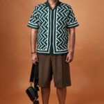 TRIANGLE  JACQUARD KNIT SHIRT