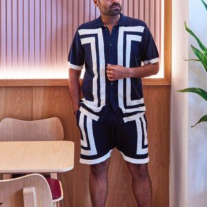 RECTANGLE BLOCK KNIT SHORTS